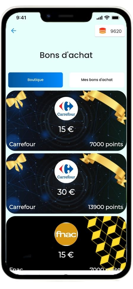 Les bons d'achat que l'on peut echanger contre des points Reprice. Ce qui permet de faire encore plus d'économies